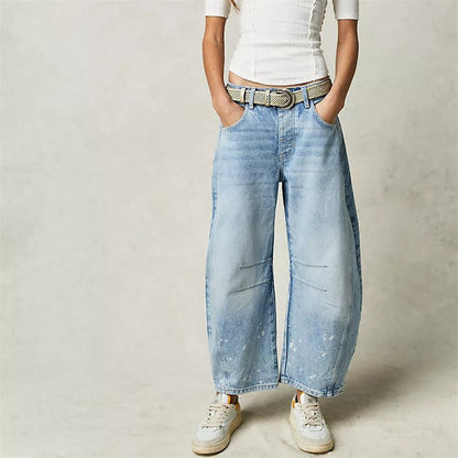 Women's Relaxed-Fit High-Waisted Wide-Leg Barrel Jeans