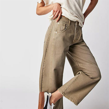 Women's Relaxed-Fit High-Waisted Wide-Leg Barrel Jeans