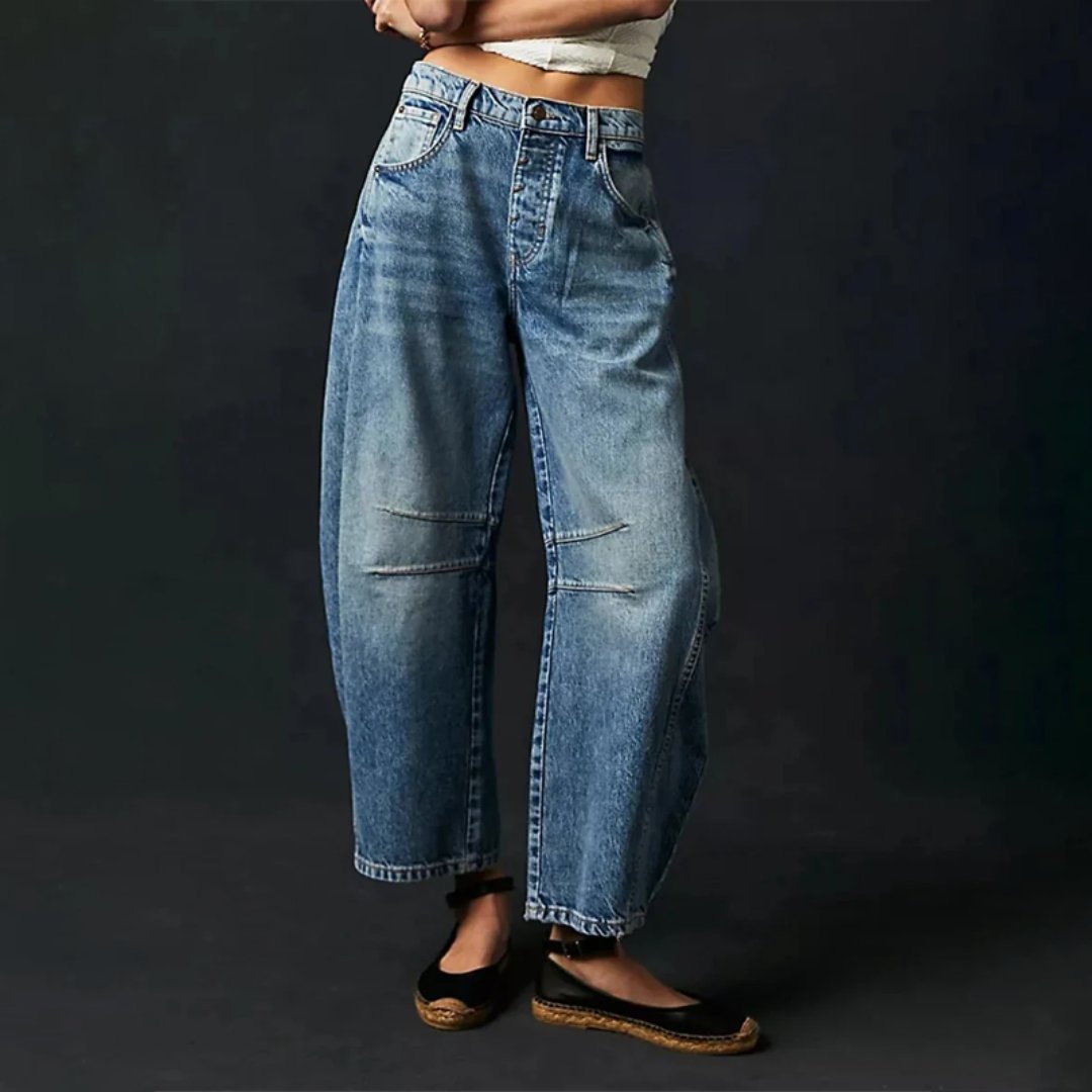 Women's Relaxed-Fit High-Waisted Wide-Leg Barrel Jeans