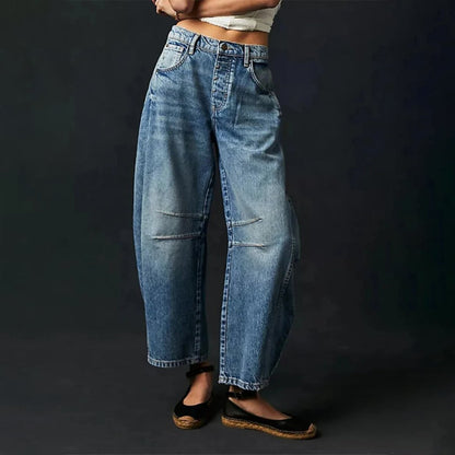 Women's Relaxed-Fit High-Waisted Wide-Leg Barrel Jeans