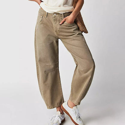 Women's Relaxed-Fit High-Waisted Wide-Leg Barrel Jeans