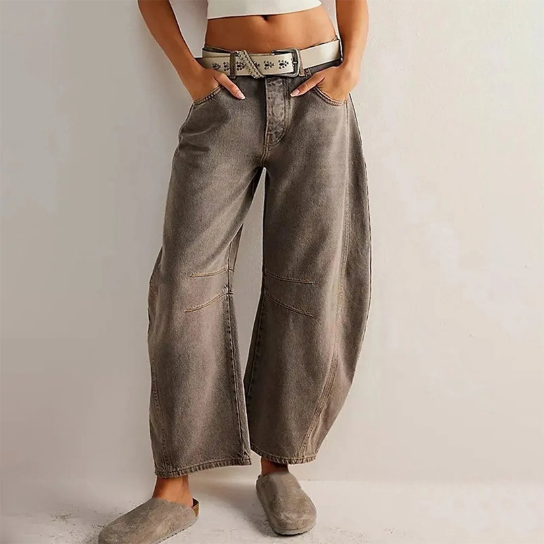 Women's Relaxed-Fit High-Waisted Wide-Leg Barrel Jeans