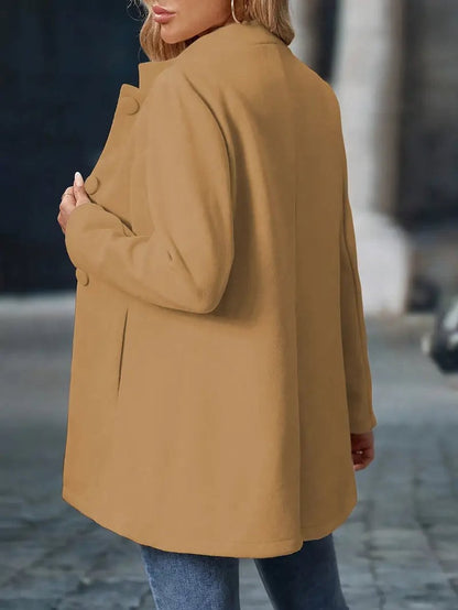 Women's Stand-Collar Button-Up Winter Overcoat