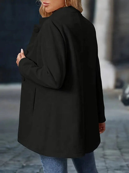 Women's Stand-Collar Button-Up Winter Overcoat