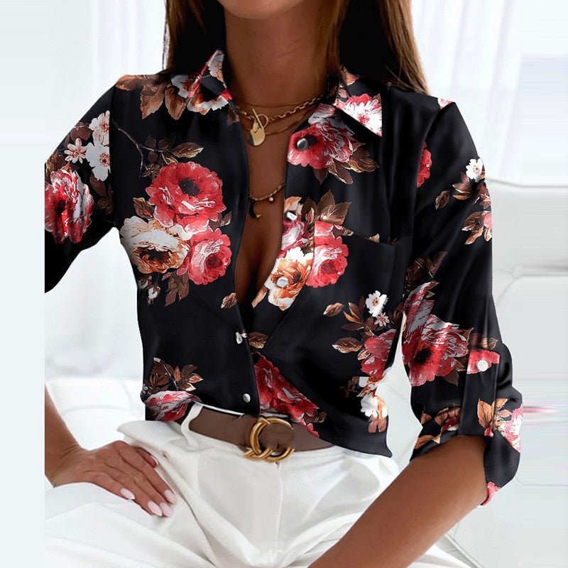 Black pink flowers / 3XL