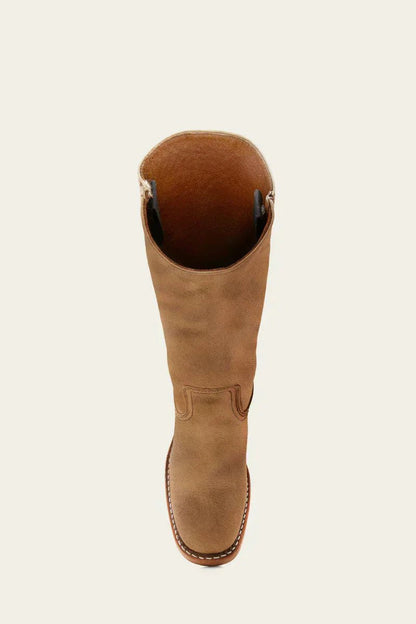 Women's Slim-Fit Knee-High Leather Boots with Lug Sole