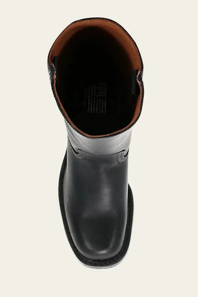 Women's Slim-Fit Knee-High Leather Boots with Lug Sole