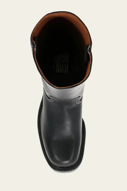 Women's Slim-Fit Knee-High Leather Boots with Lug Sole
