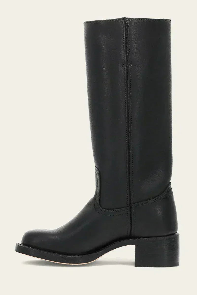 Women's Slim-Fit Knee-High Leather Boots with Lug Sole
