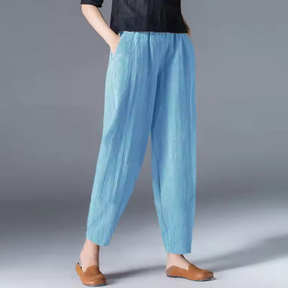Women's Lightweight Elastic-Waist Summer Trousers