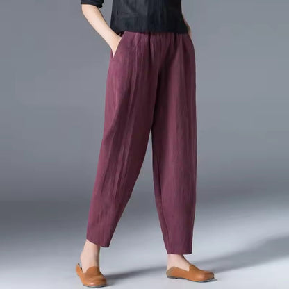 Women's Lightweight Elastic-Waist Summer Trousers