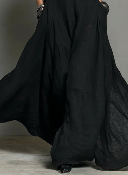 Halter-Neck Linen Maxi Dress for Women