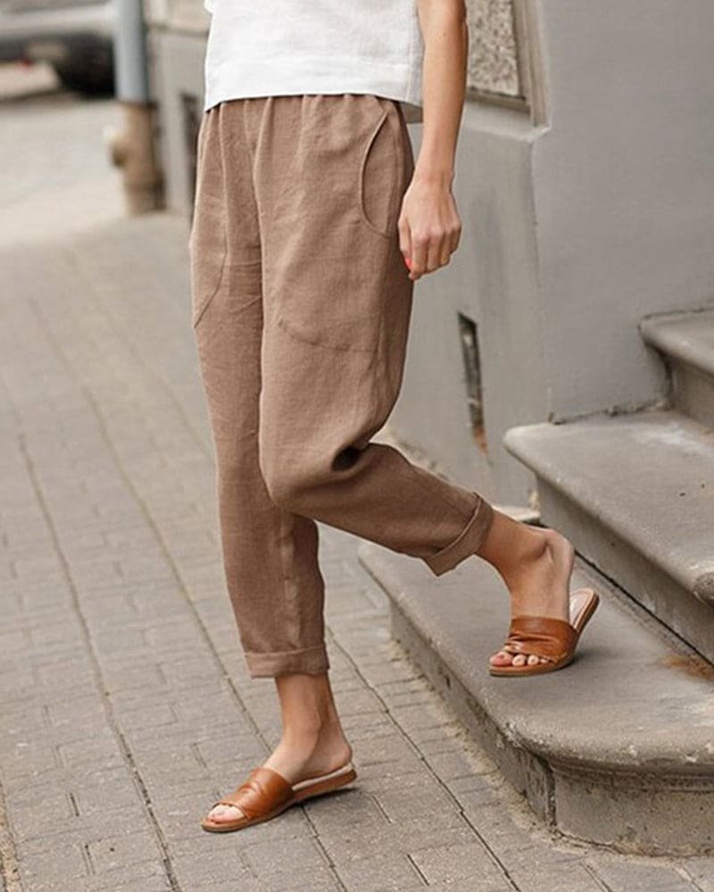 Relaxed Linen Harem Trousers for Women