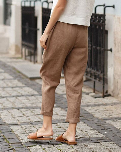 Relaxed Linen Harem Trousers for Women