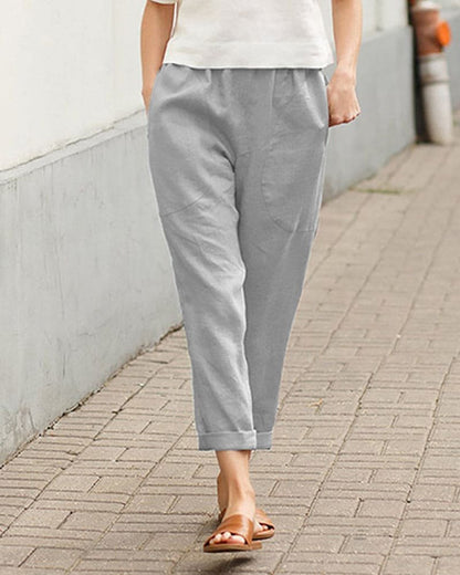 Relaxed Linen Harem Trousers for Women