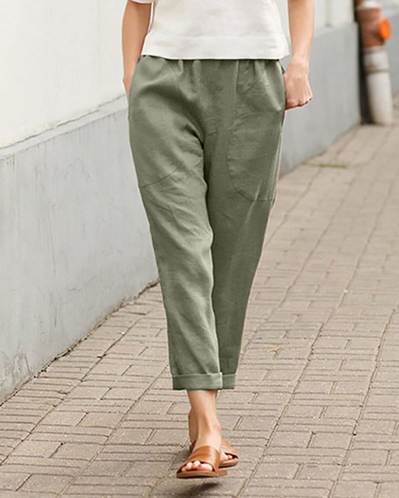Relaxed Linen Harem Trousers for Women