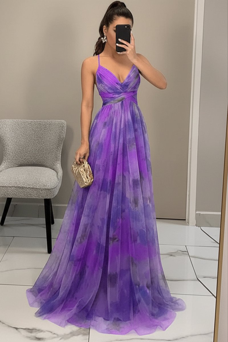 Women's Floral-Pattern Sleeveless A-Line Maxi Cocktail Dress
