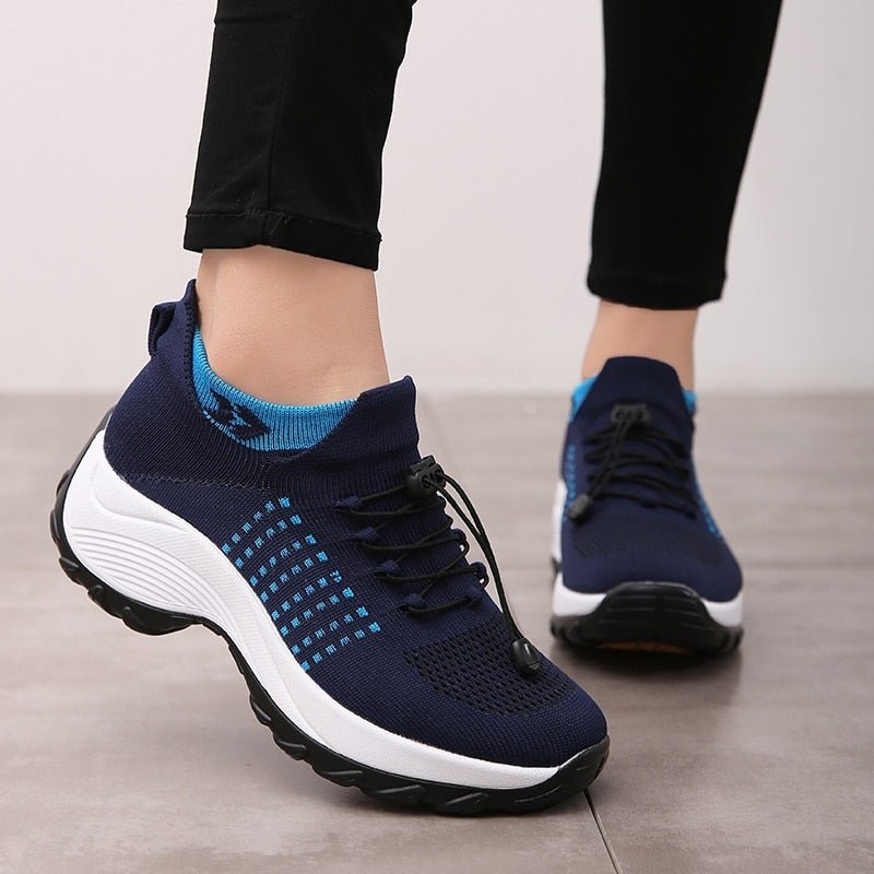 Women's Padded Platform Orthopedic Lace-Up Sneakers