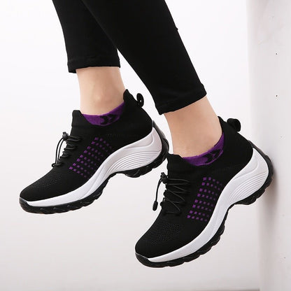 Women's Padded Platform Orthopedic Lace-Up Sneakers