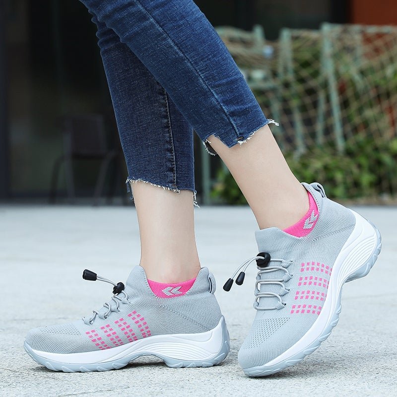 Women's Padded Platform Orthopedic Lace-Up Sneakers