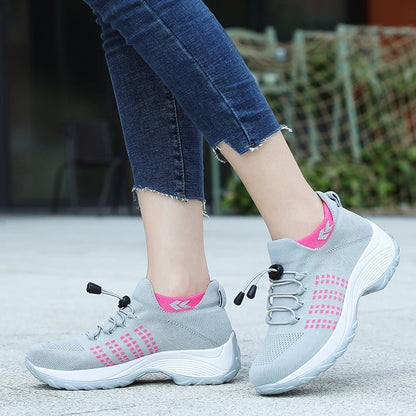 Women's Padded Platform Orthopedic Lace-Up Sneakers