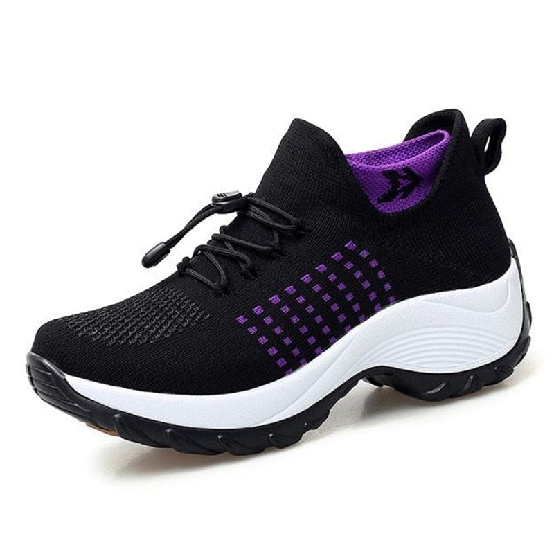 Women's Padded Platform Orthopedic Lace-Up Sneakers