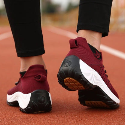 Women's Padded Platform Orthopedic Lace-Up Sneakers