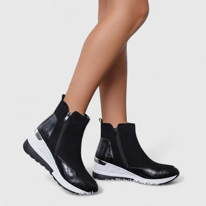 Women's Orthopedic Zip-Up Wedge Ankle Booties