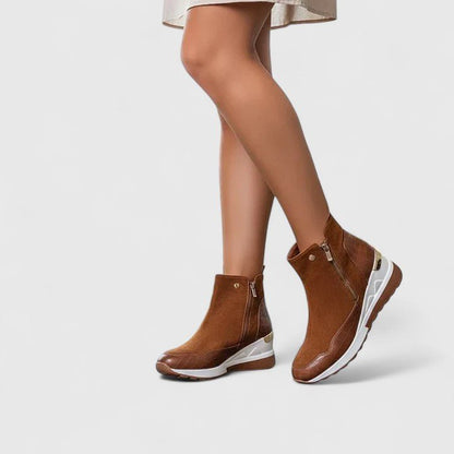 Women's Orthopedic Zip-Up Wedge Ankle Booties