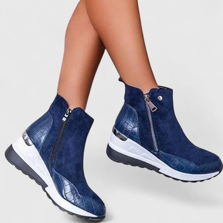 Women's Orthopedic Zip-Up Wedge Ankle Booties