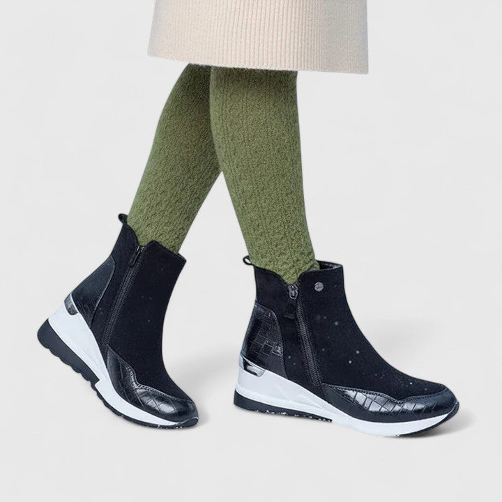 Women's Orthopedic Zip-Up Wedge Ankle Booties