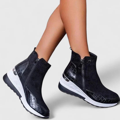 Women's Orthopedic Zip-Up Wedge Ankle Booties