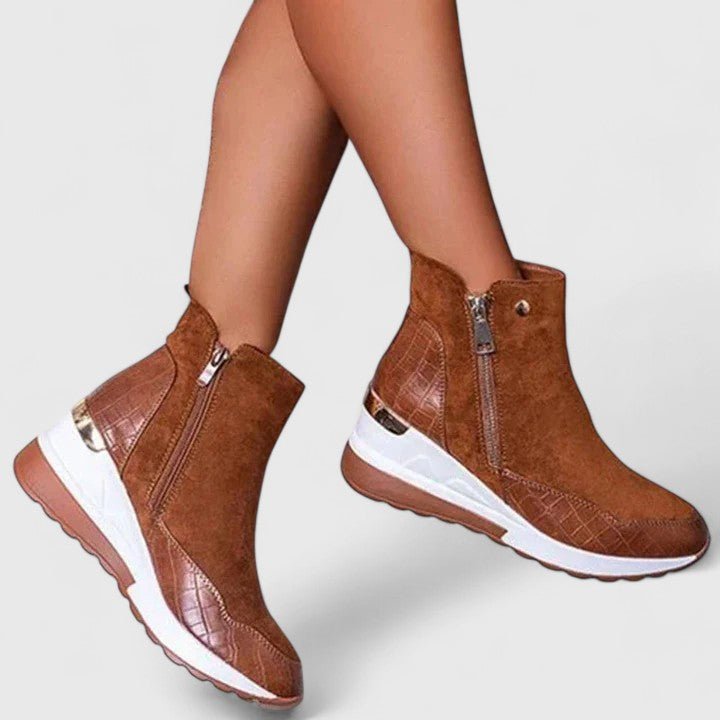 Women's Orthopedic Zip-Up Wedge Ankle Booties