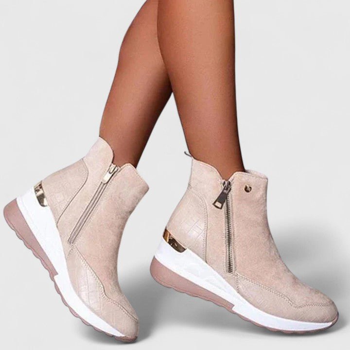 Women's Orthopedic Zip-Up Wedge Ankle Booties