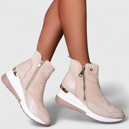 Women's Orthopedic Zip-Up Wedge Ankle Booties