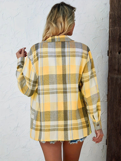 Women's Long-Sleeve Oversized Plaid Flannel Shirt
