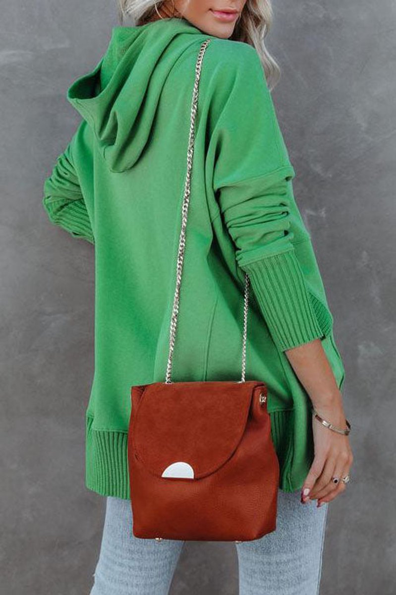 Women's Long-Sleeve Button-Up Oversized Hooded Tunic