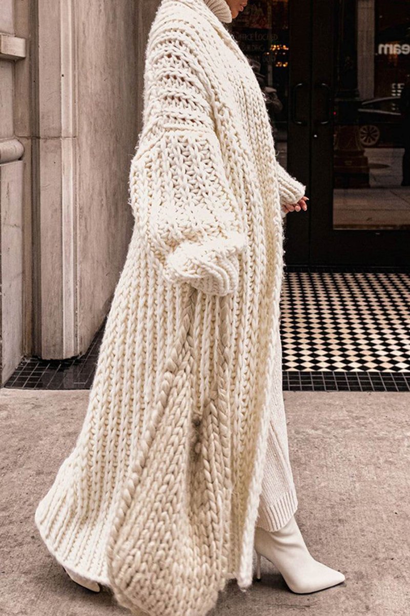Women's Slouchy Open-Front Chunky Knit Longline Cardigan
