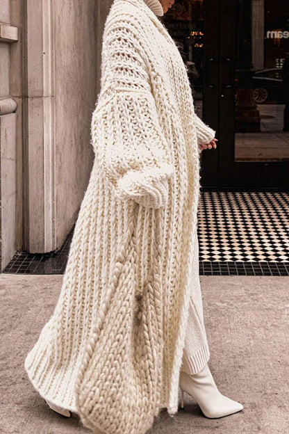 Women's Slouchy Open-Front Chunky Knit Longline Cardigan