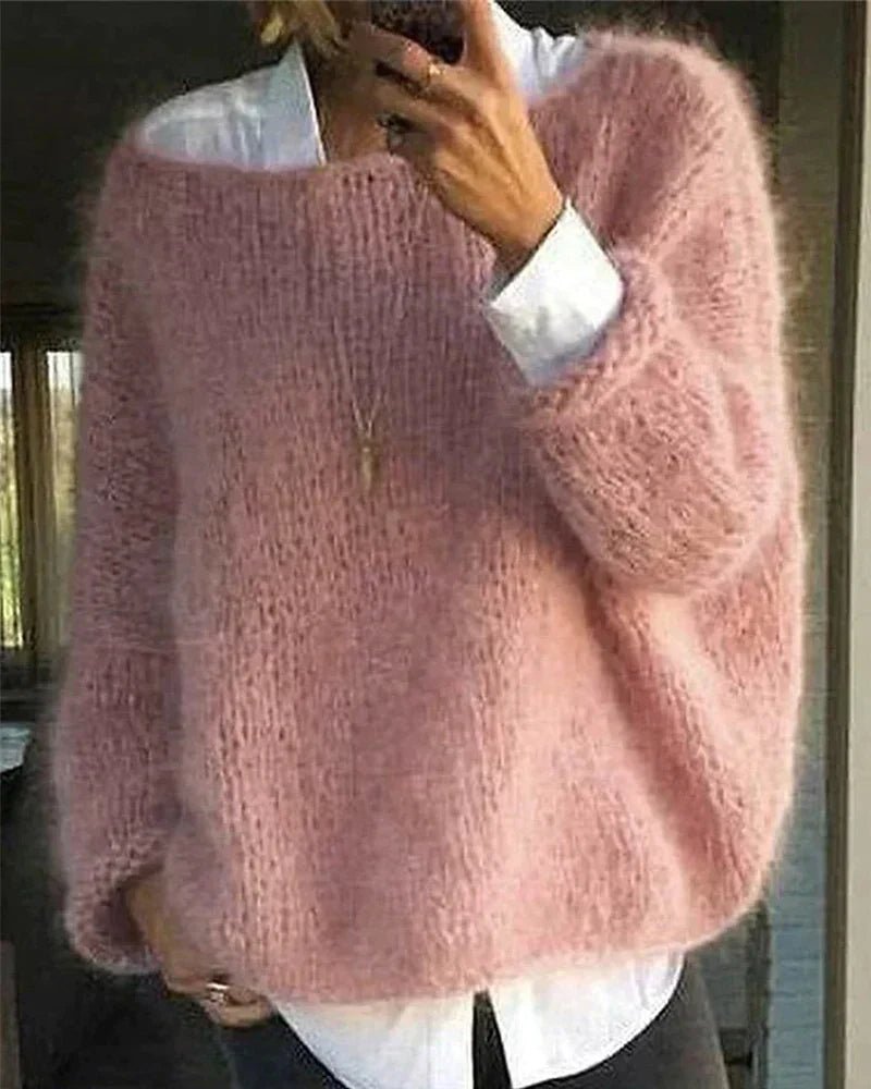Women's Fuzzy Fluffy Oversized Knitted Jumper