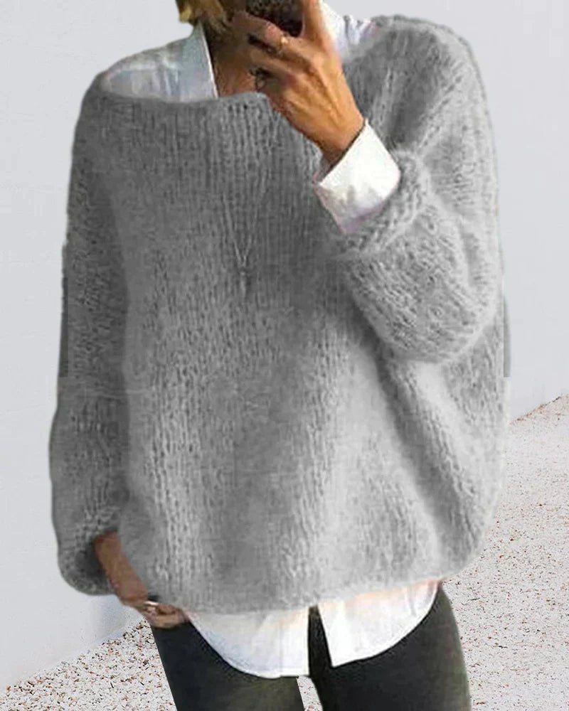 Women's Fuzzy Fluffy Oversized Knitted Jumper