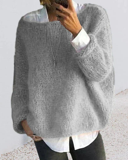 Women's Fuzzy Fluffy Oversized Knitted Jumper