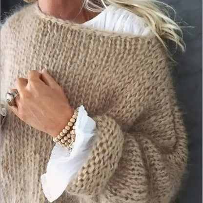 Women's Fuzzy Fluffy Oversized Knitted Jumper