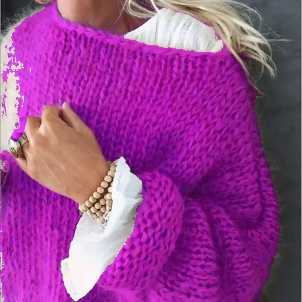 Women's Fuzzy Fluffy Oversized Knitted Jumper