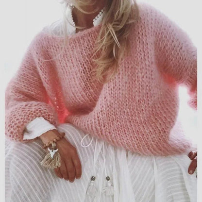 Women's Fuzzy Fluffy Oversized Knitted Jumper