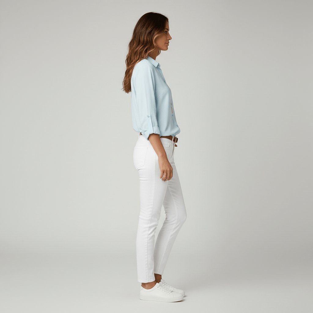Women's Collared Long-Sleeve Button-Up Loose Shirt