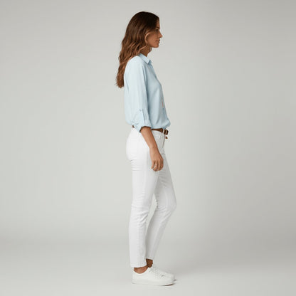 Women's Collared Long-Sleeve Button-Up Loose Shirt