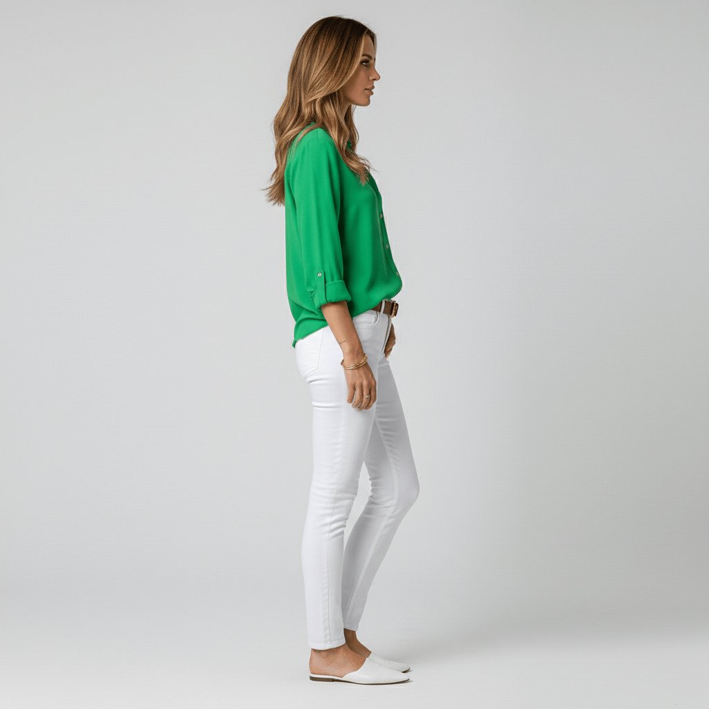 Women's Collared Long-Sleeve Button-Up Loose Shirt