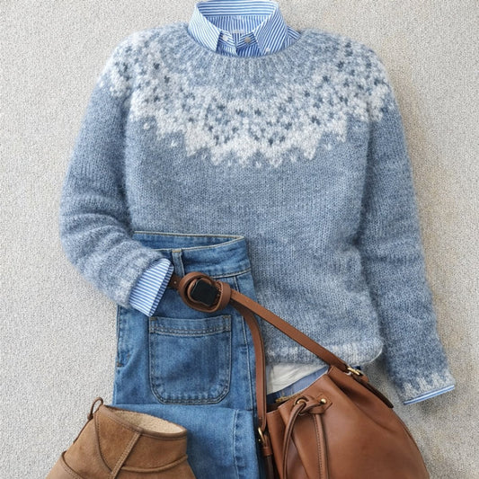 Women's Loose-Fit Fair Isle Pattern Knitted Sweater