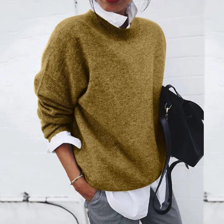 Women's Cashmere-Blend Crewneck Relaxed-Fit Sweater